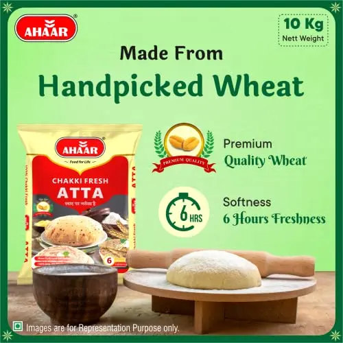 2.Ahaar Chakki Fresh Atta I Whole Wheat Flour 10Kg.webp