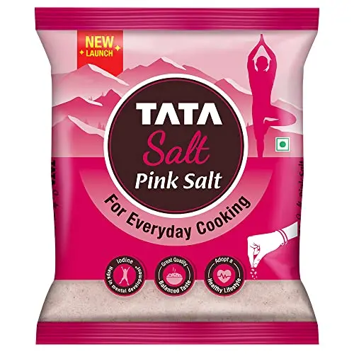 Tata Salt Pink Salt, 1kg, Rock Salt for Everyday Cooking, Iodized Rock Salt
